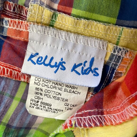 Kelly's Kids Multicolor Plaid Short Boys 12 Months - Picture 3 of 4